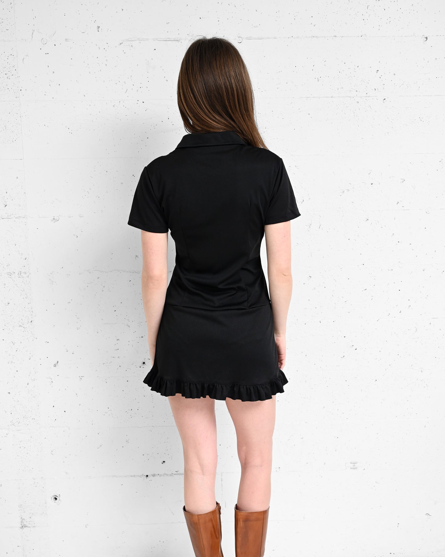 Black Button Up Mini Dress (S-M)