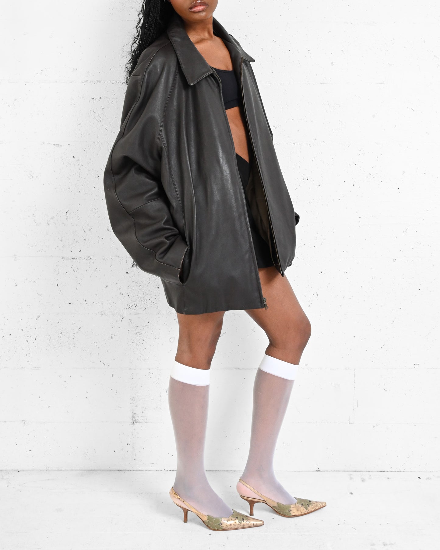 Dark Brown Leather Jacket (XL)