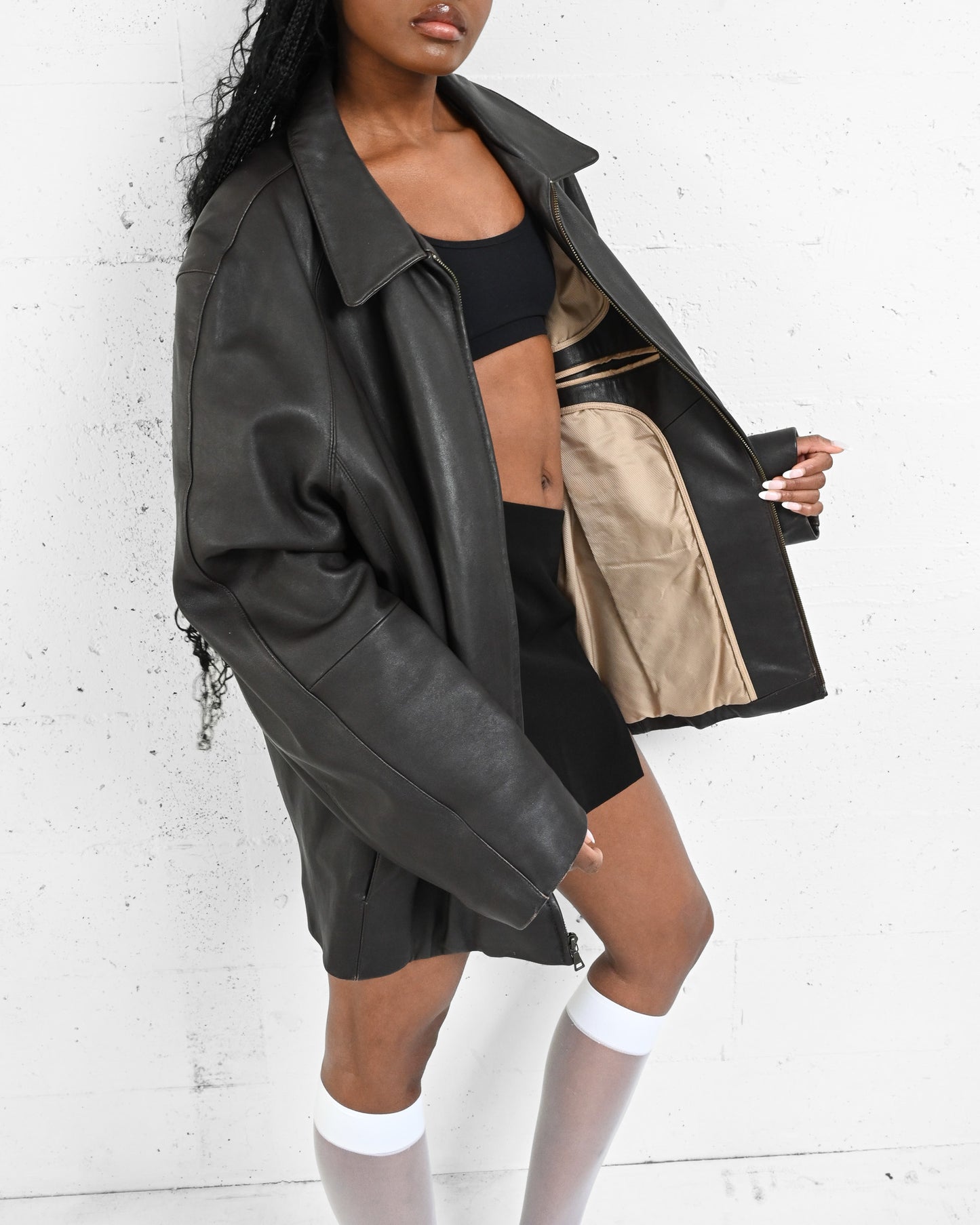 Dark Brown Leather Jacket (XL)