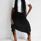 Black Asymmetrical Ruched Skirt (L)