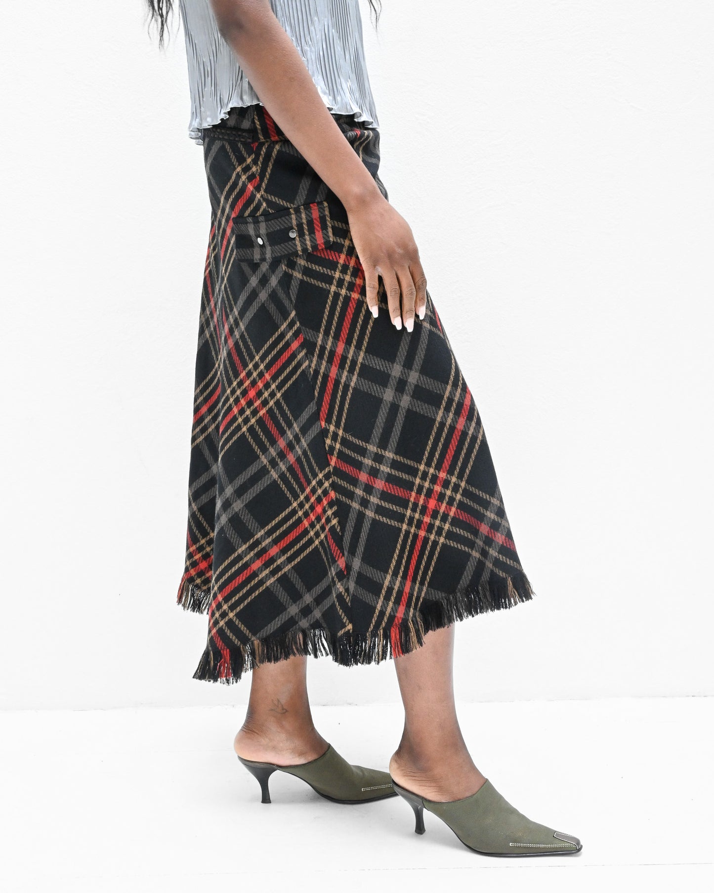 Plaid Asymmetrical Skirt (M)