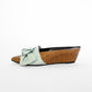 Reptile Print Ribbon Wedge Mules (6.5)