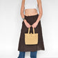 Vintage brown drawstring pleated crinkle midi skirt.
