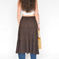 Brown Drawstring Crinkle Skirt (M)