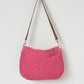 Vintage pink woven mini shell purse.