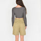 Tan Pleated Trouser Shorts (M)