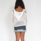 White Hooded Open Knit Sweater (S-M)