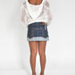Denim Contrast Stitch Mini Skirt (M-L)