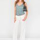 White Low Rise Linen Pants (S)