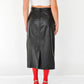 Black Leather Midi Skirt (M-L)
