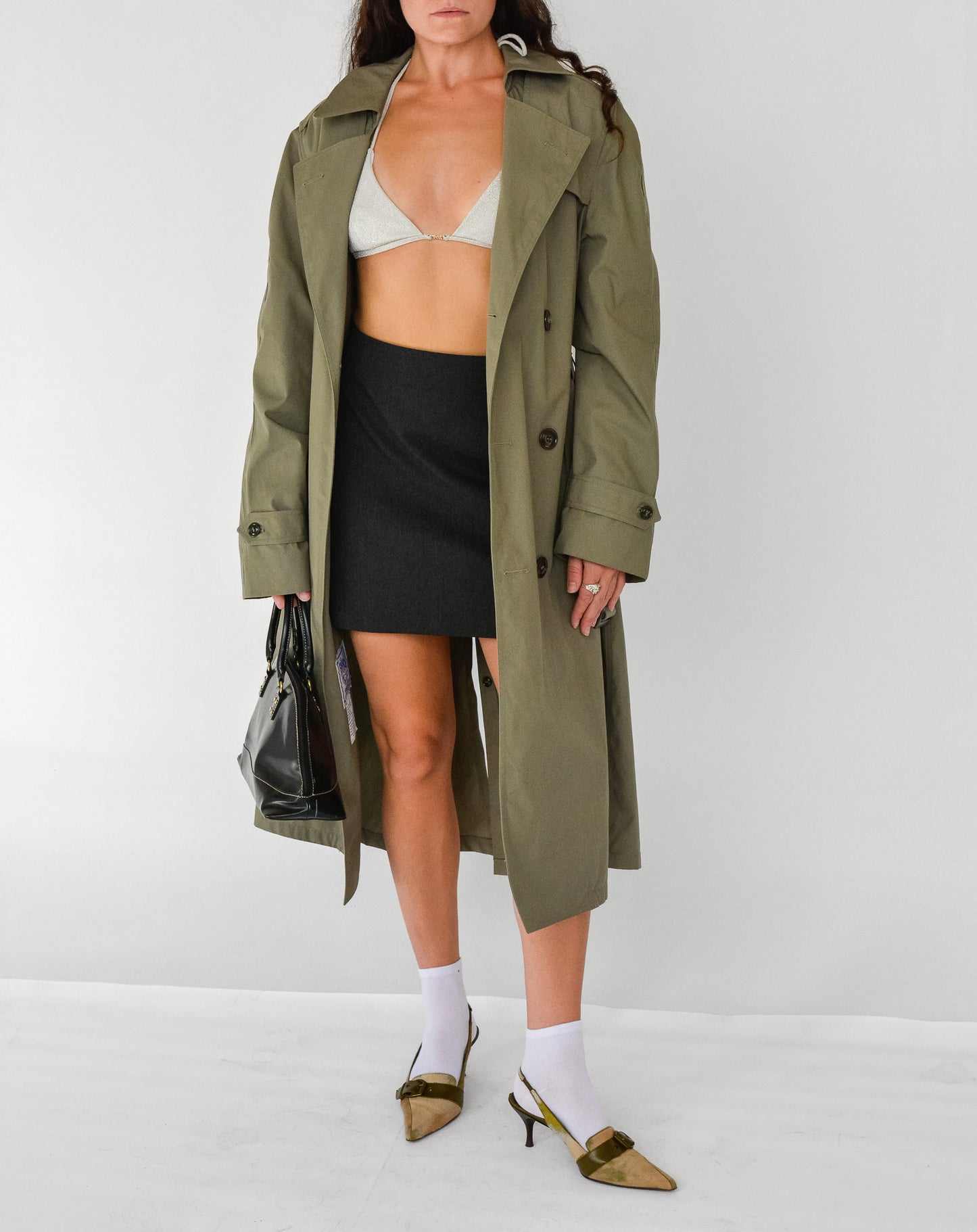 Sage Belted Trench Coat (M-L)
