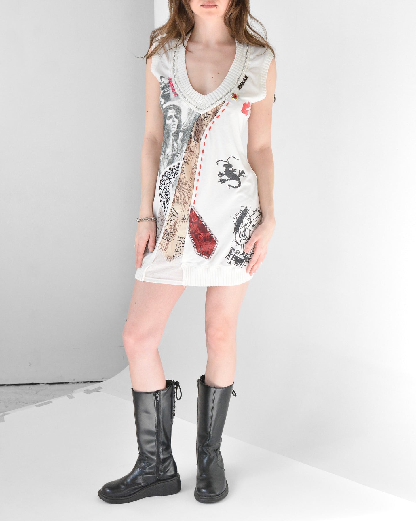 Collage Print Mini Dress (M)