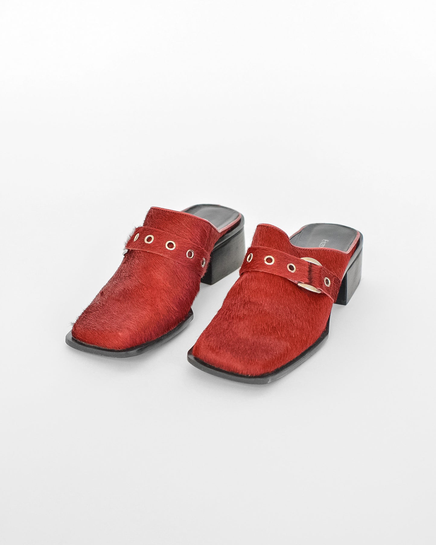 Red Pony Hair Mules (8.5)