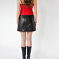 Vintage black leather mini skirt